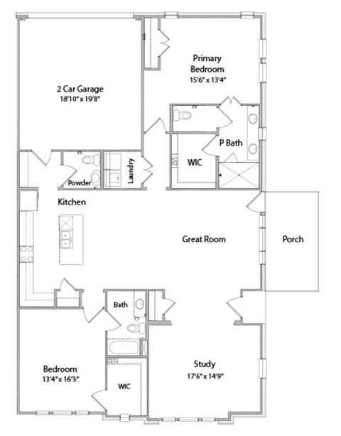 a floor plan of a house with bedrooms and a living room